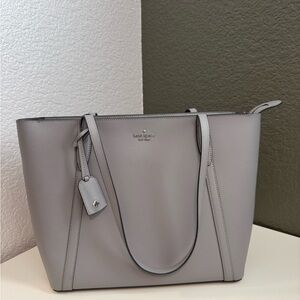 Kate Spade Gray Structured Tote Bag